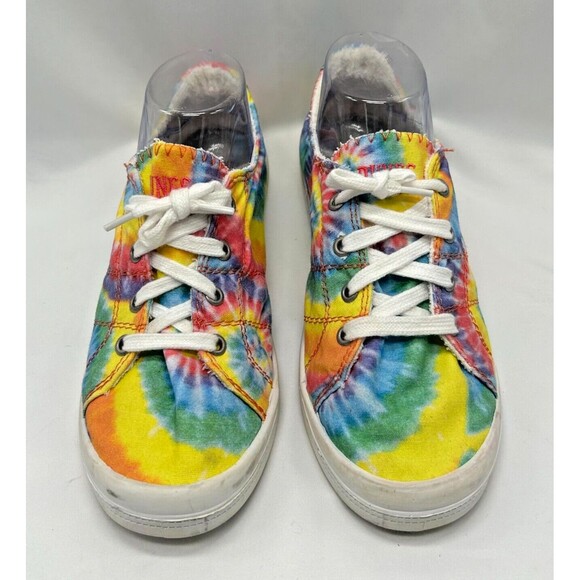 Dunes Shoes - DUNES SPORT Reesa Canvas Lace-Up Sneakers- Rainbow Tie-Dye- Pride- Women…